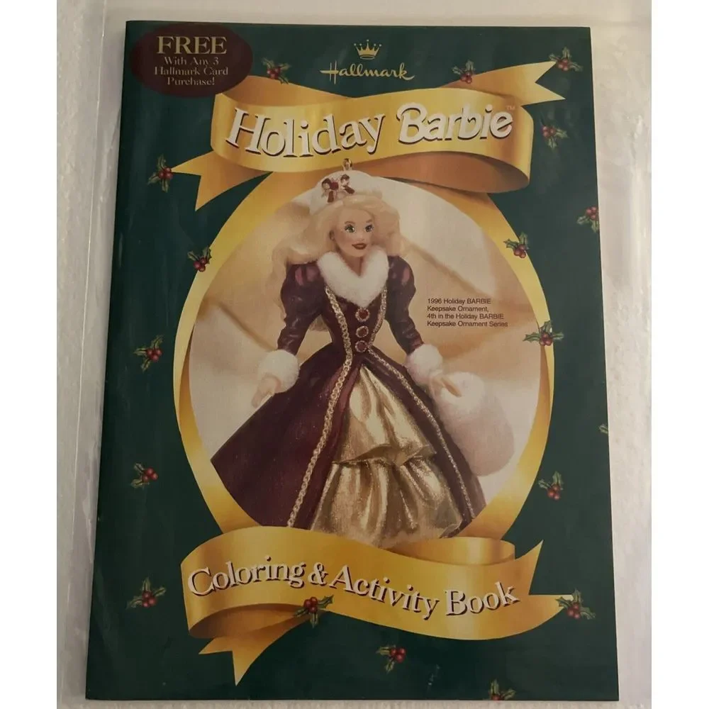 Hallmark 1996 Holiday Barbie Vintage‎ Coloring & Activity Book - NEVER USED